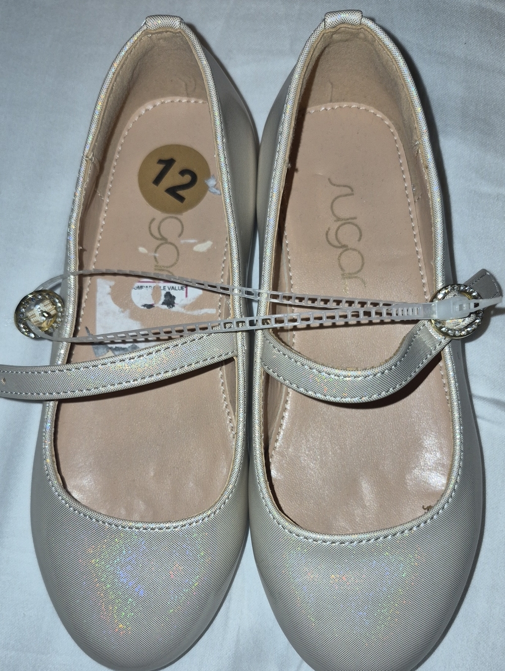 Sugar Iridescent Ivory Girls' Mary Jane Dress Shoes